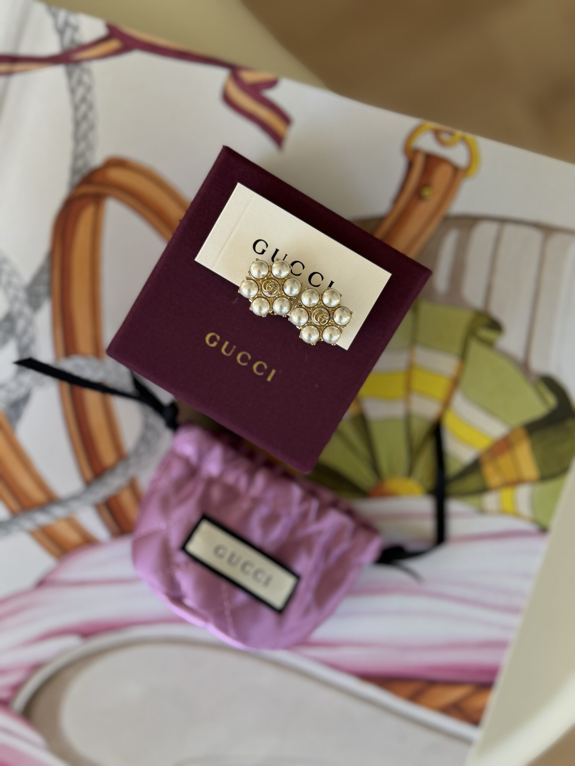 Klipsy Gucci Flower Pearl - full set - obrazek 4