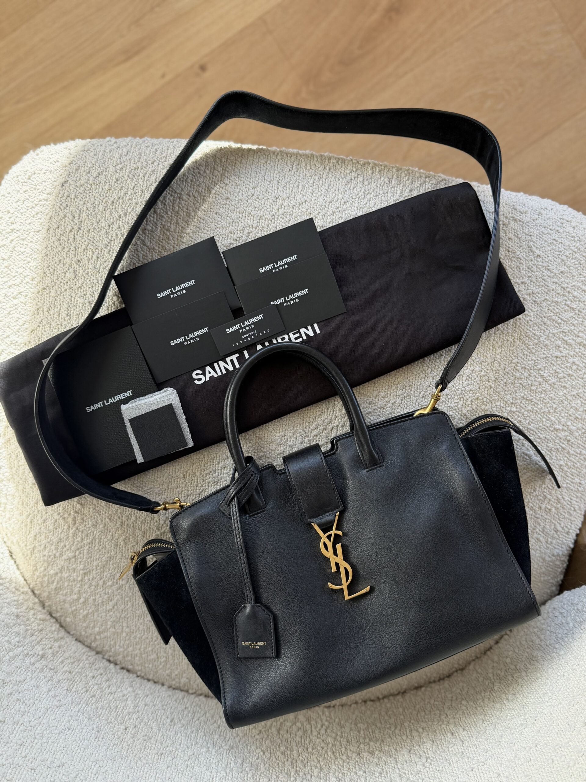 Saint Laurent Paris Cabas Bag Black - obrazek 7