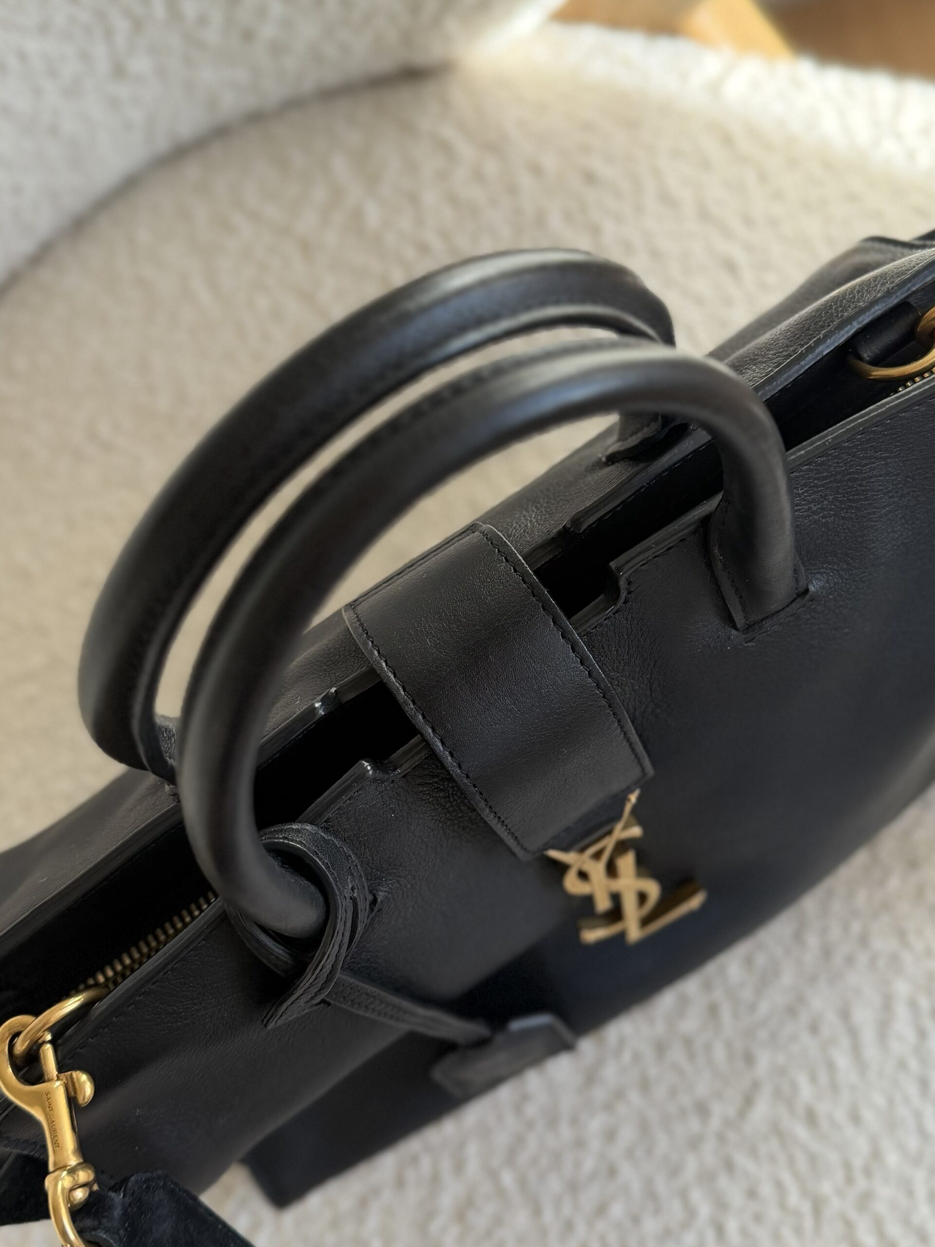 Saint Laurent Paris Cabas Bag Black - obrazek 13