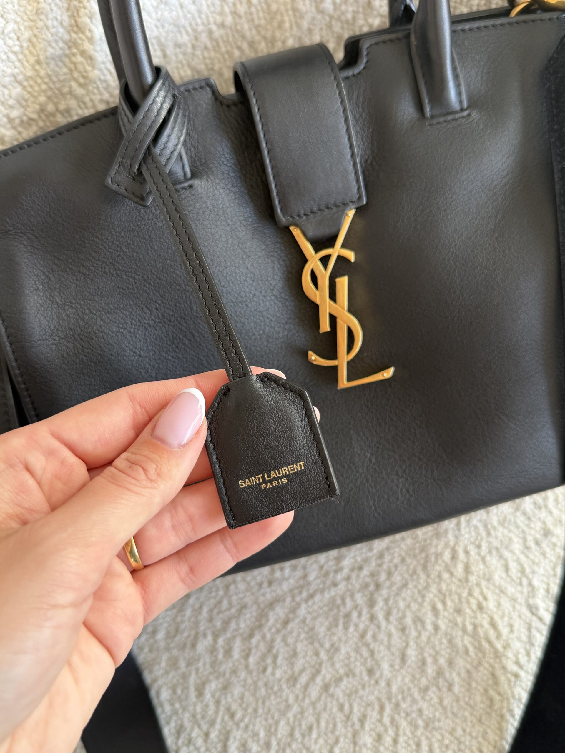 Saint Laurent Paris Cabas Bag Black - obrazek 29