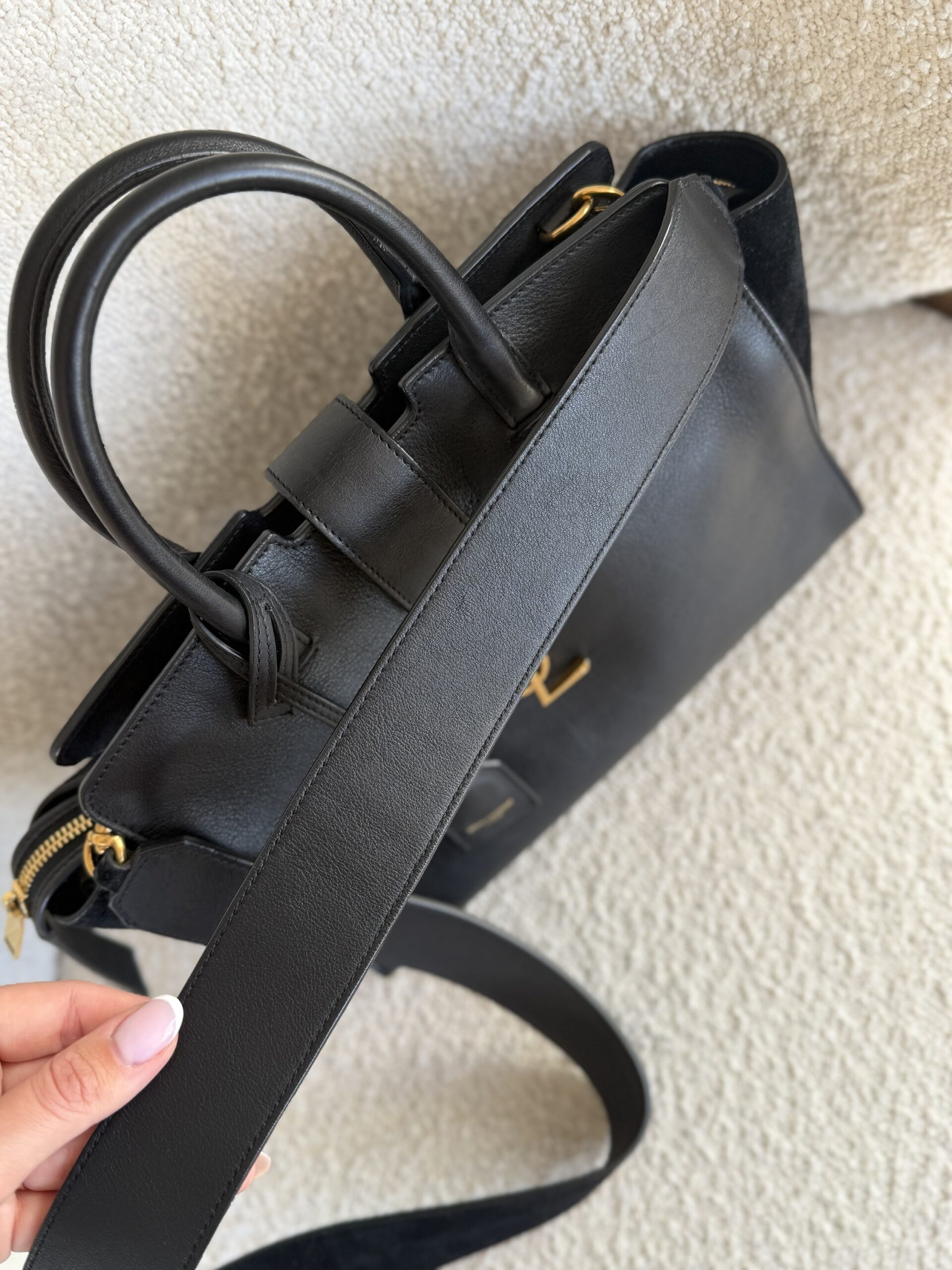 Saint Laurent Paris Cabas Bag Black - obrazek 32