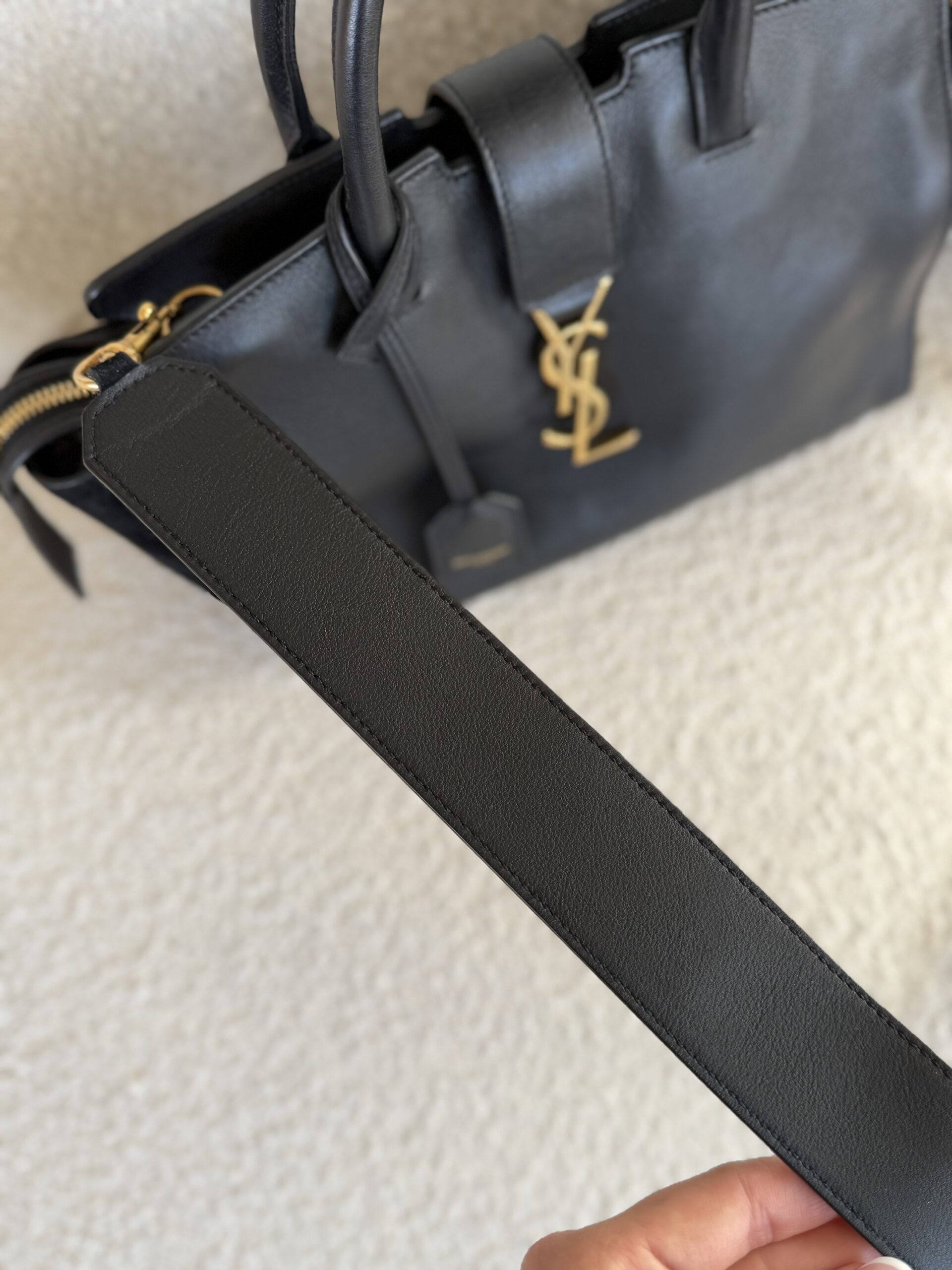 Saint Laurent Paris Cabas Bag Black - obrazek 33