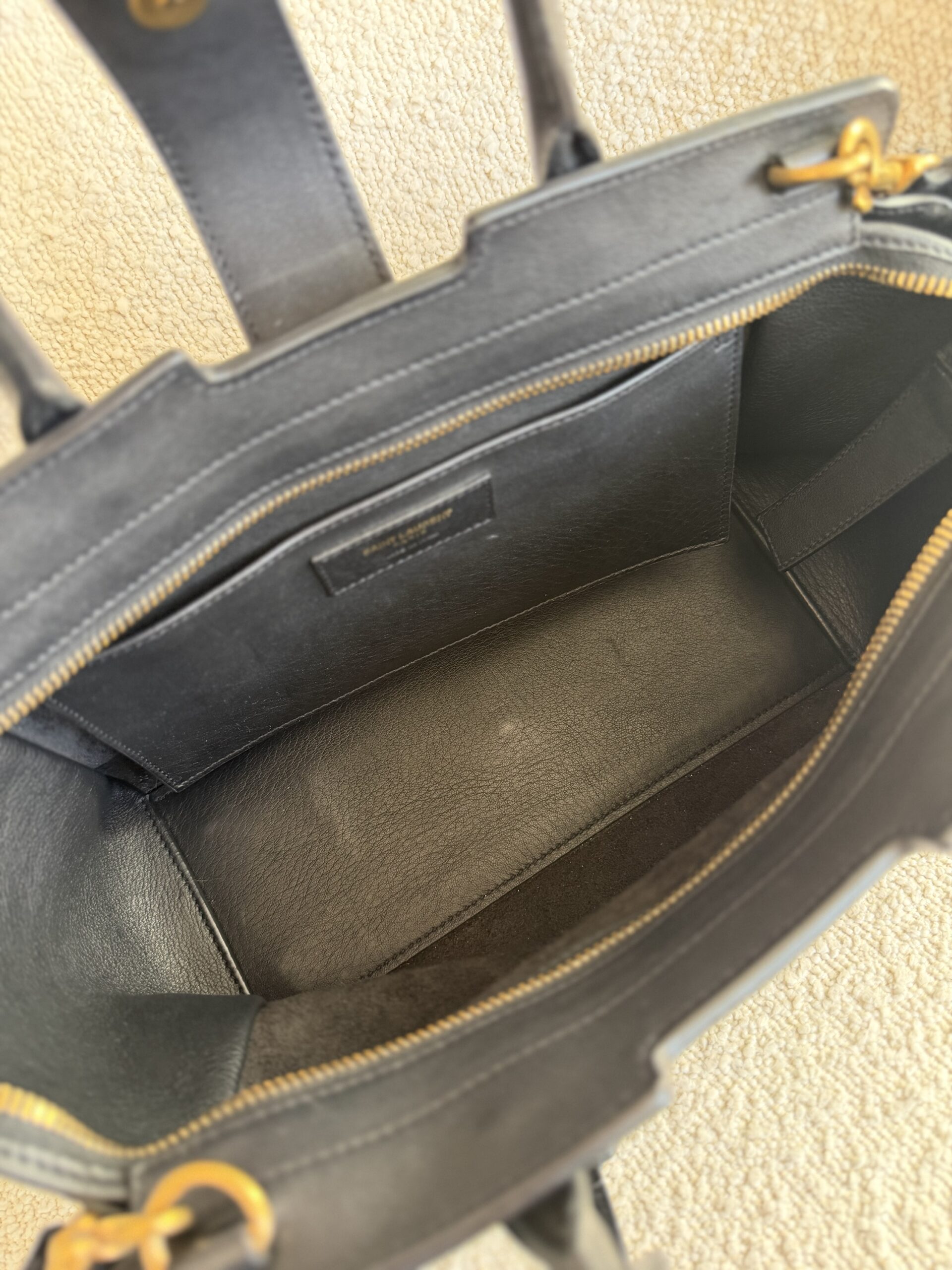 Saint Laurent Paris Cabas Bag Black - obrazek 41