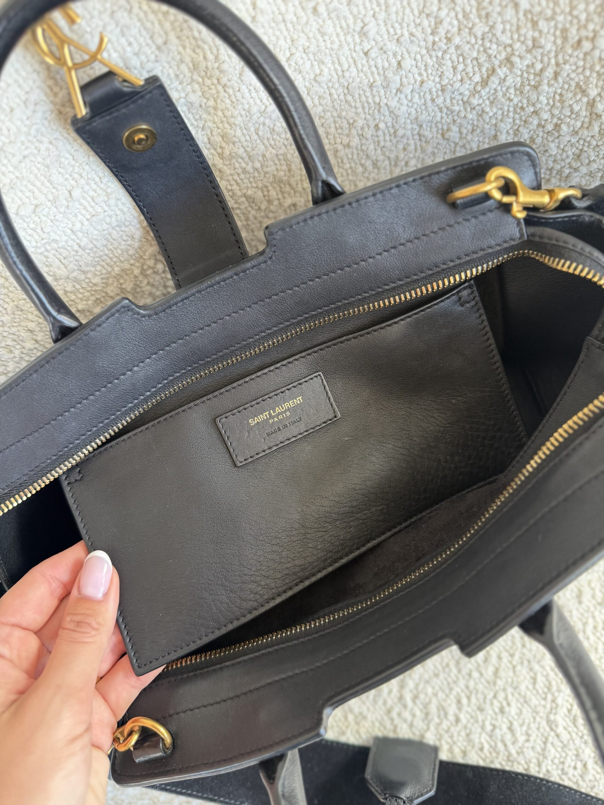 Saint Laurent Paris Cabas Bag Black - obrazek 42