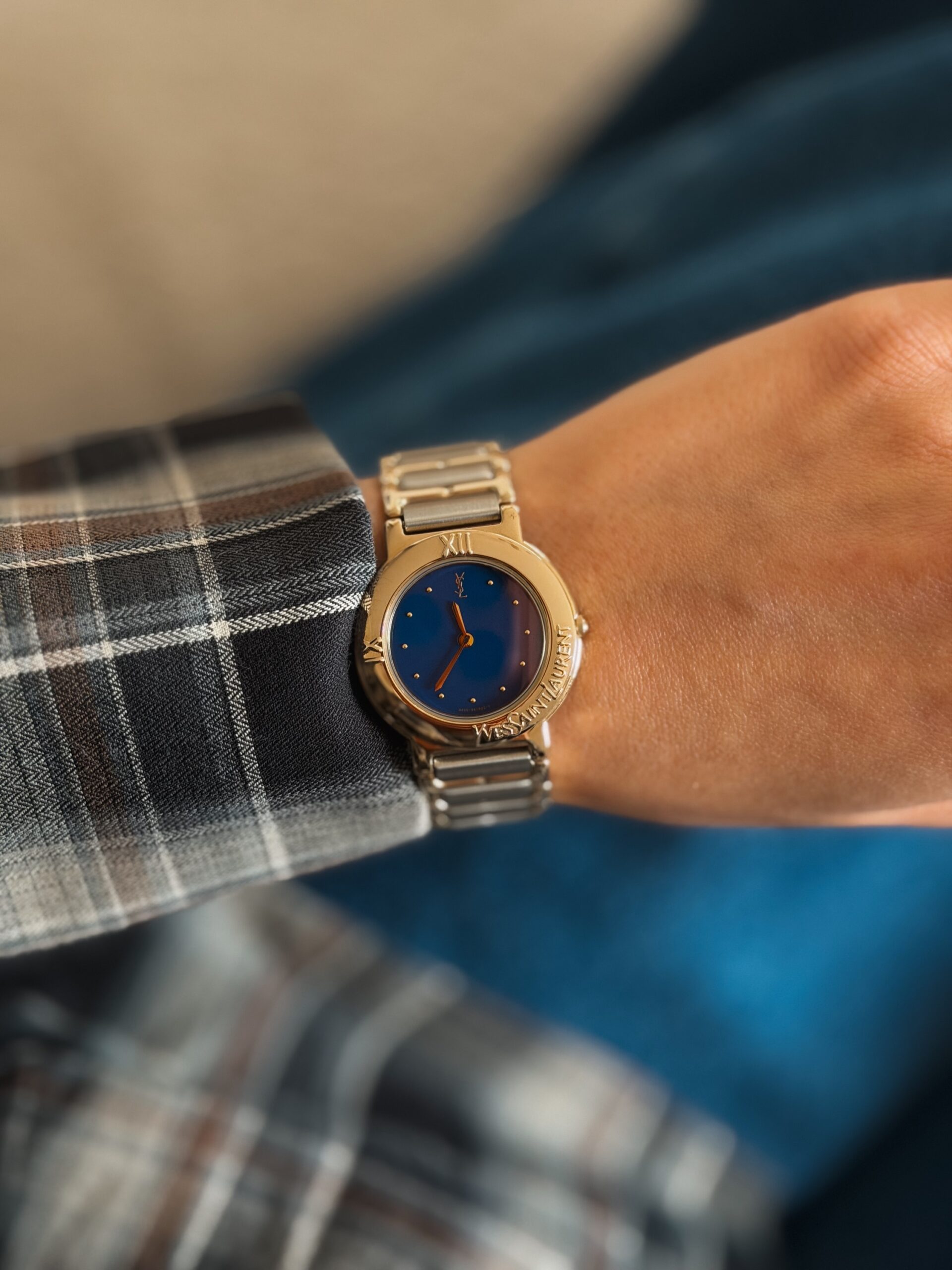 Zegarek YSL Yves Saint Laurent bikolor - obrazek 3