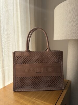 Christian Dior Book Tote Mesh Dirty Pink