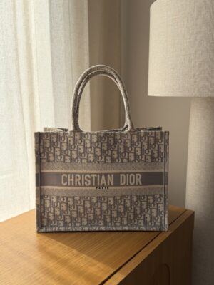 Christian Dior Oblique Medium Book Tote Grey