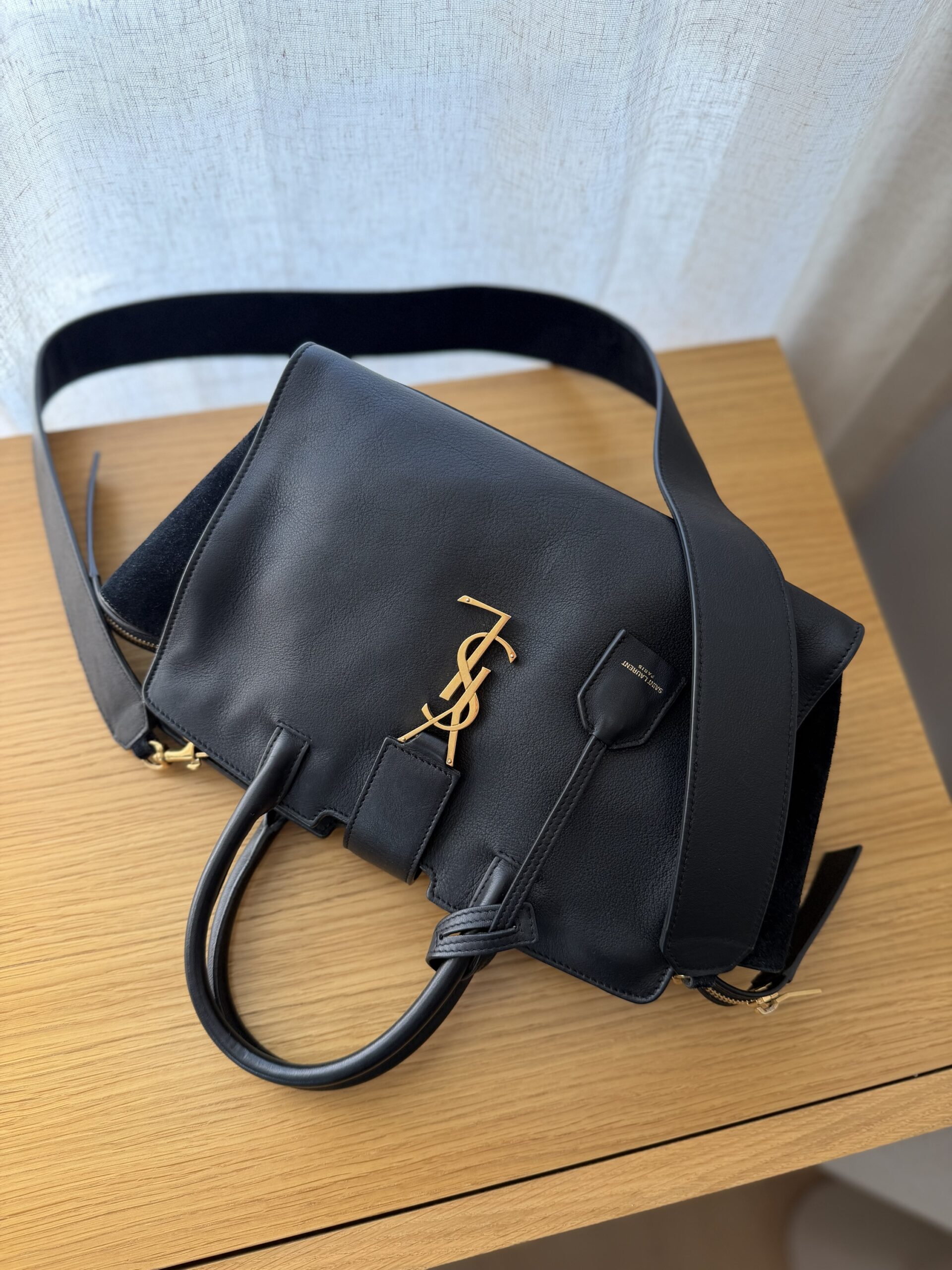 Saint Laurent Paris Cabas Bag Black - obrazek 10