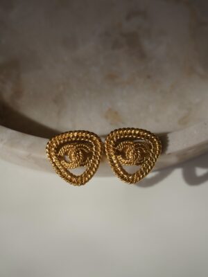 Klipsy Chanel CC plecione