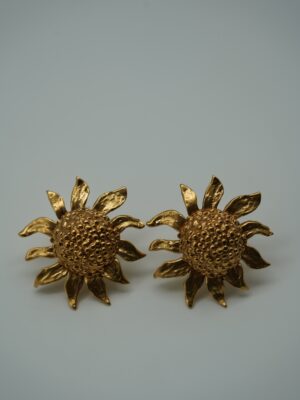 Monumentalne klipsy Sunflower YSL - lata 80-te