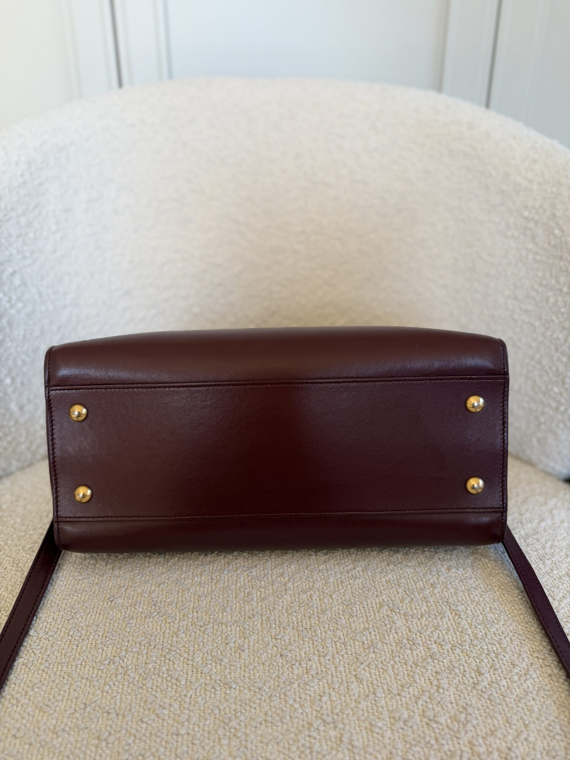 YSL Yves Saint Laurent Cabas Bag Burgundy - obrazek 15