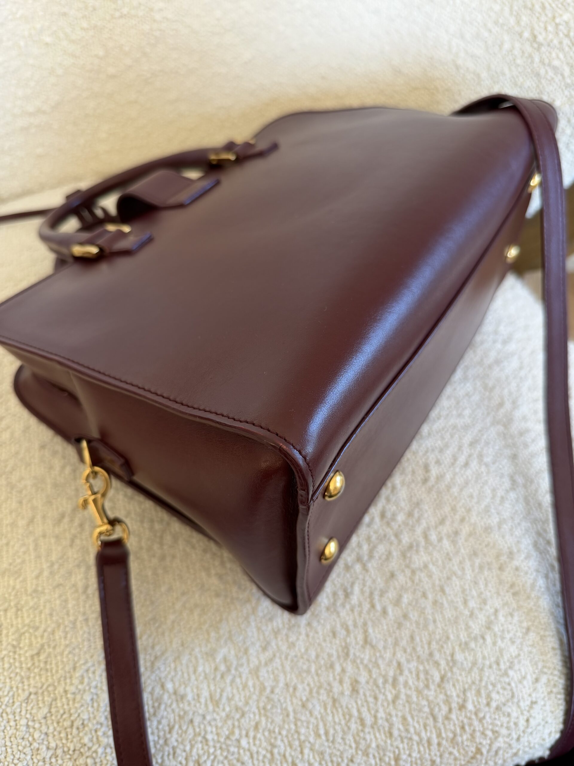 YSL Yves Saint Laurent Cabas Bag Burgundy - obrazek 19