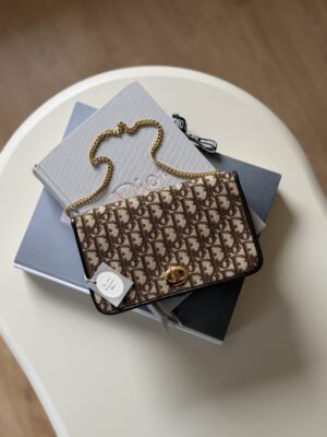 Torebka vintage Dior Monogram Trotter brąz